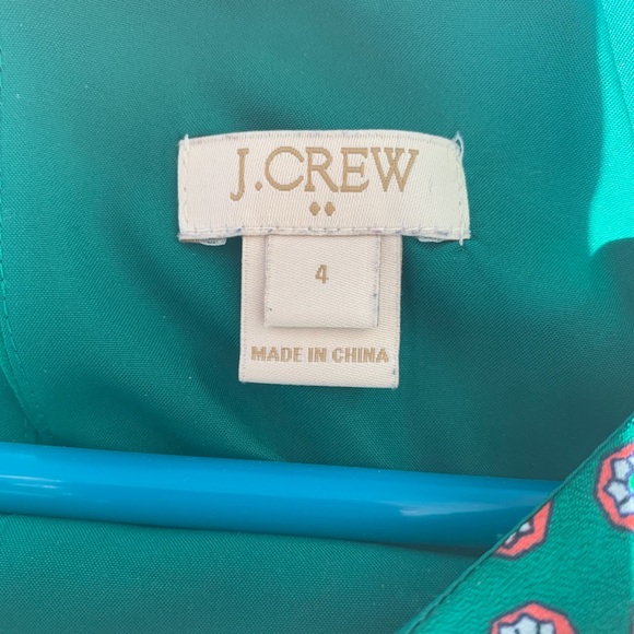 J.Crew green silk summer dress. - Picture 2 of 3